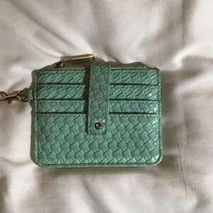Woven Mint Green Card Holder